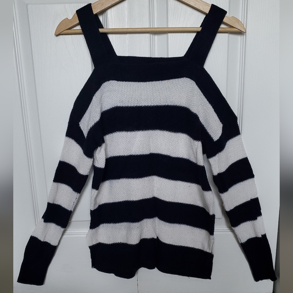 American Eagle Striped Off-Shoulder Sweater